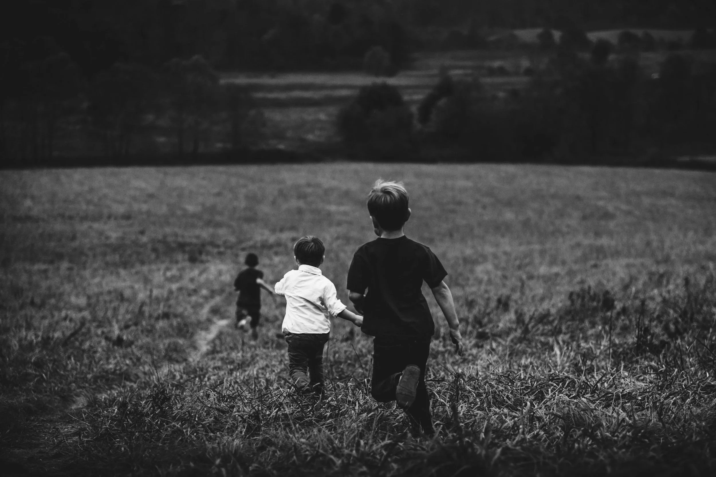 American kids running through a grassy field, American values, Christian values