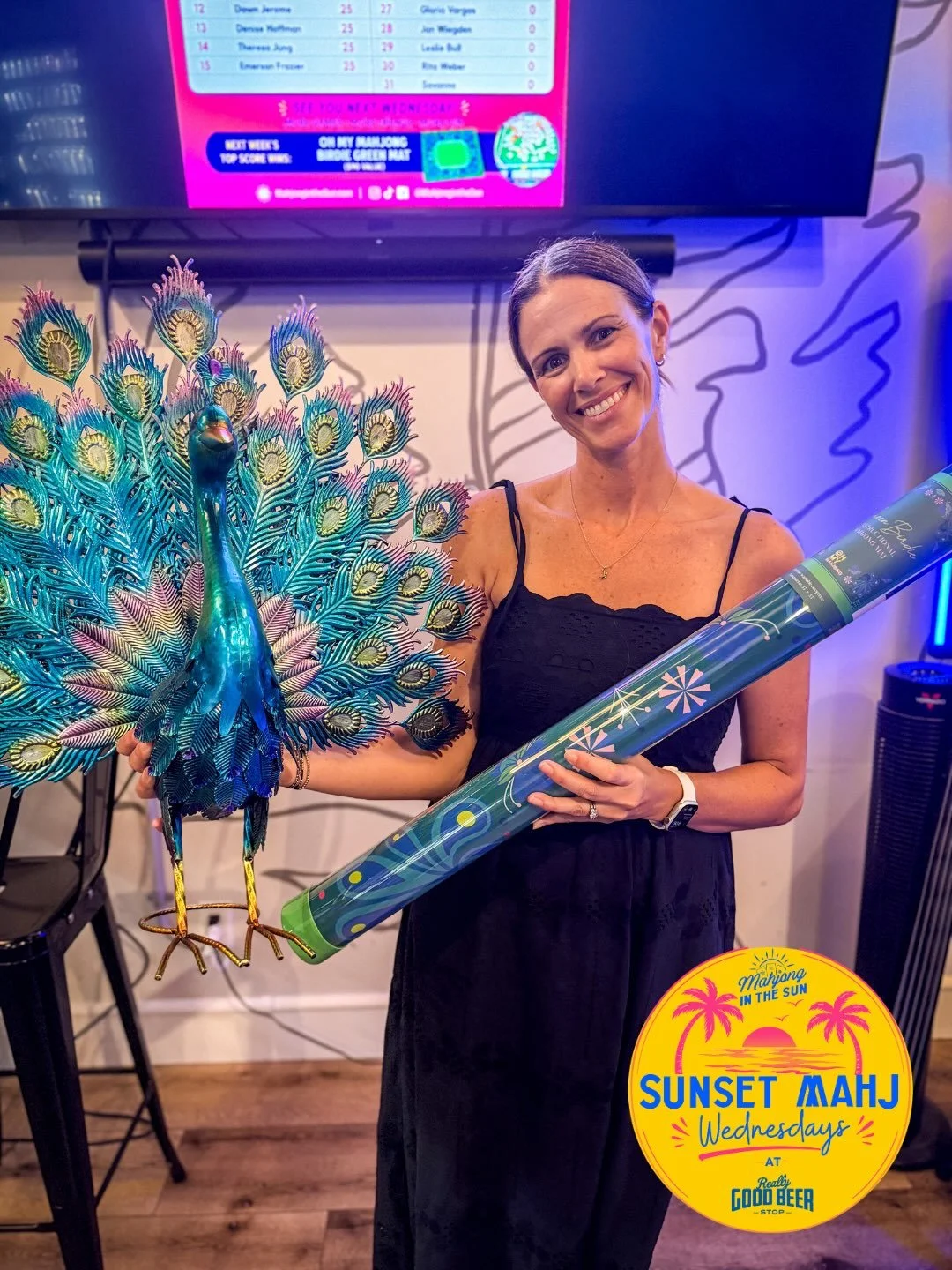 What a fun first official Sunset Mahj Wednesday at @reallygoodbeerstopnocatee! 

Thanks to everyone who joined us for a night of mahj, laughs, friendly competition, a little heat, and community! And a BIG congrats to Alice, our top scorer of the nigh