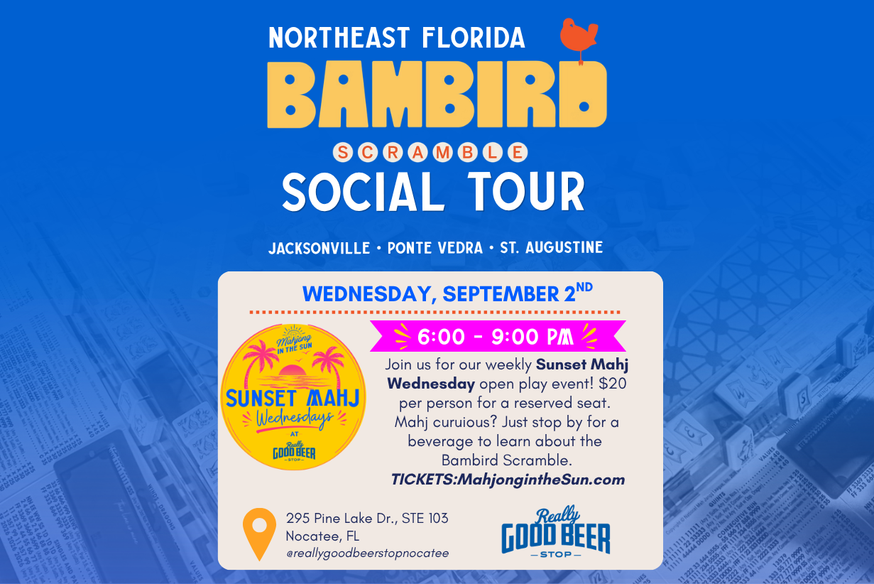 Sunset Mahj Wednesday : Bambird Scramble Social Tour