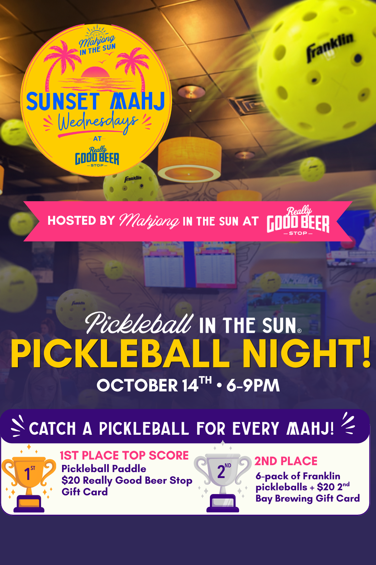 Pickleball Night at Sunset Mahj Wednesday - October 14th