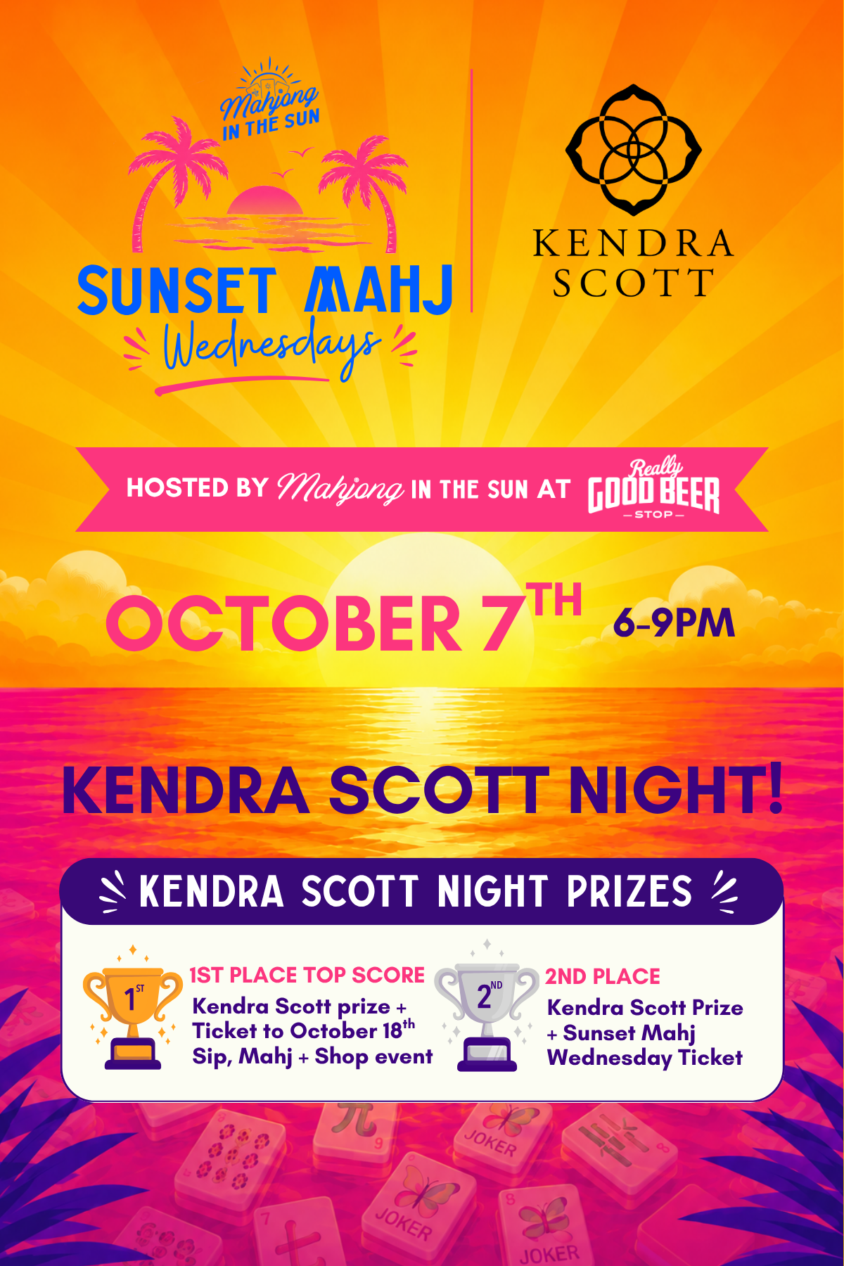 October 7 I Kendra Scott Night at Sunset Mahj Wednesday