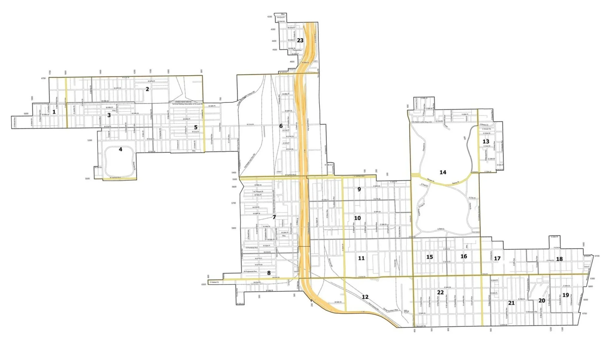 A detailed map of Chicago's 20th ward