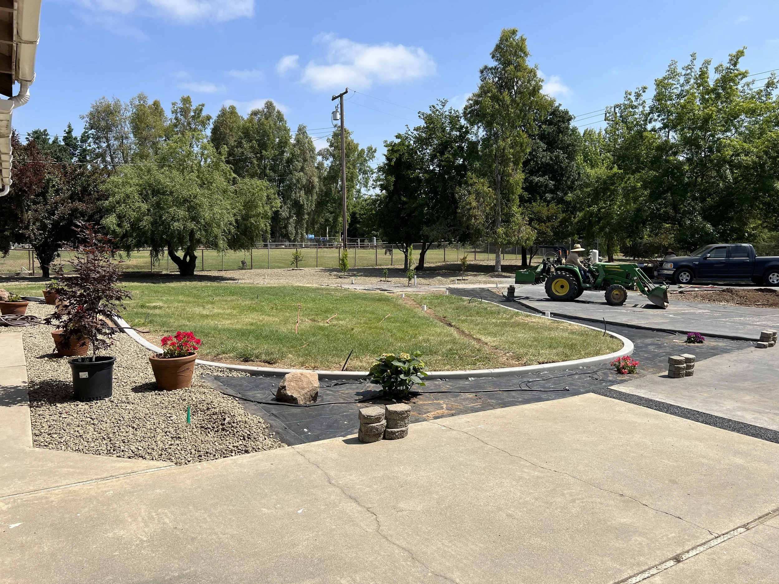 Concrete curbing, planters, add irrigation - Wilton, CA