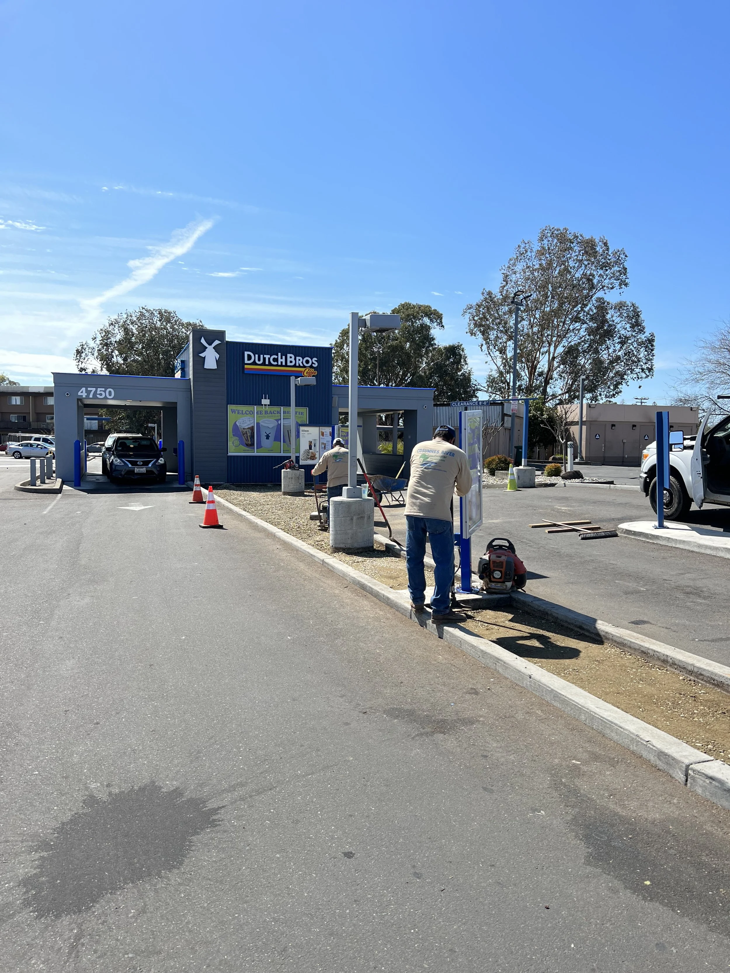 Dutch Bros. concrete drive through area - Sacramento, CA