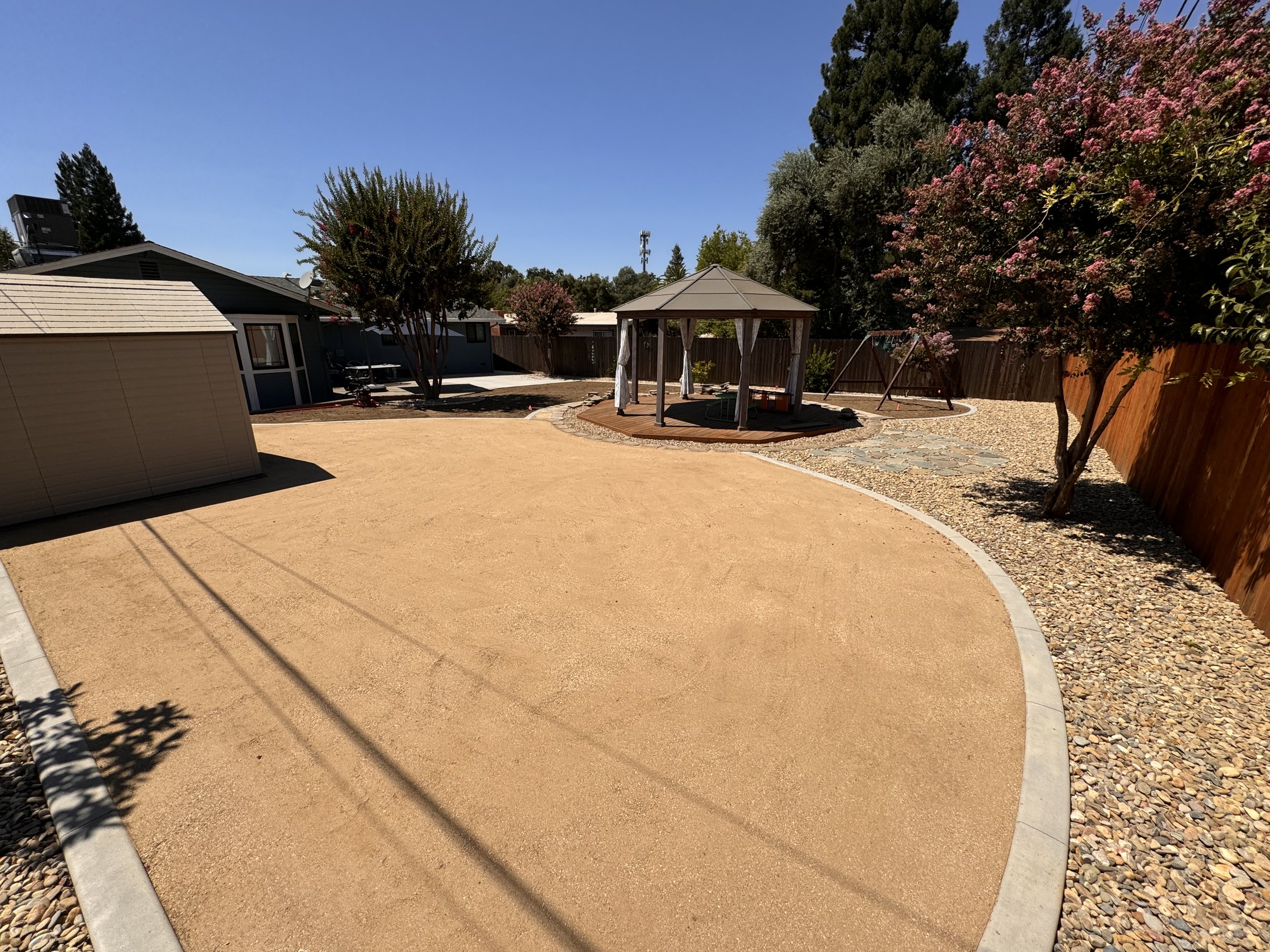 Re-Design Backyard for play area - Decomposed granite installed with our stabilizer