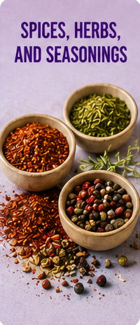 Certified organic spices, herbs, and seasonings for wholesale and commercial manufacturing