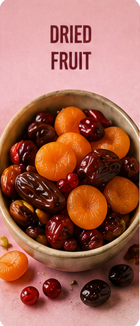 Certified organic dried fruits for wholesale and commercial manufacturing