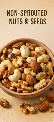 Certified organic non-sprouted nuts and seeds for wholesale and commercial manufacturing