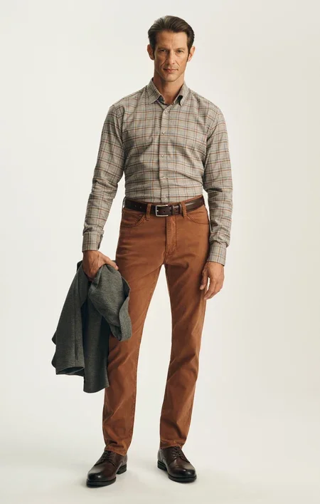 34 Heritage - Courage Terracotta Twill Straight Let Pant