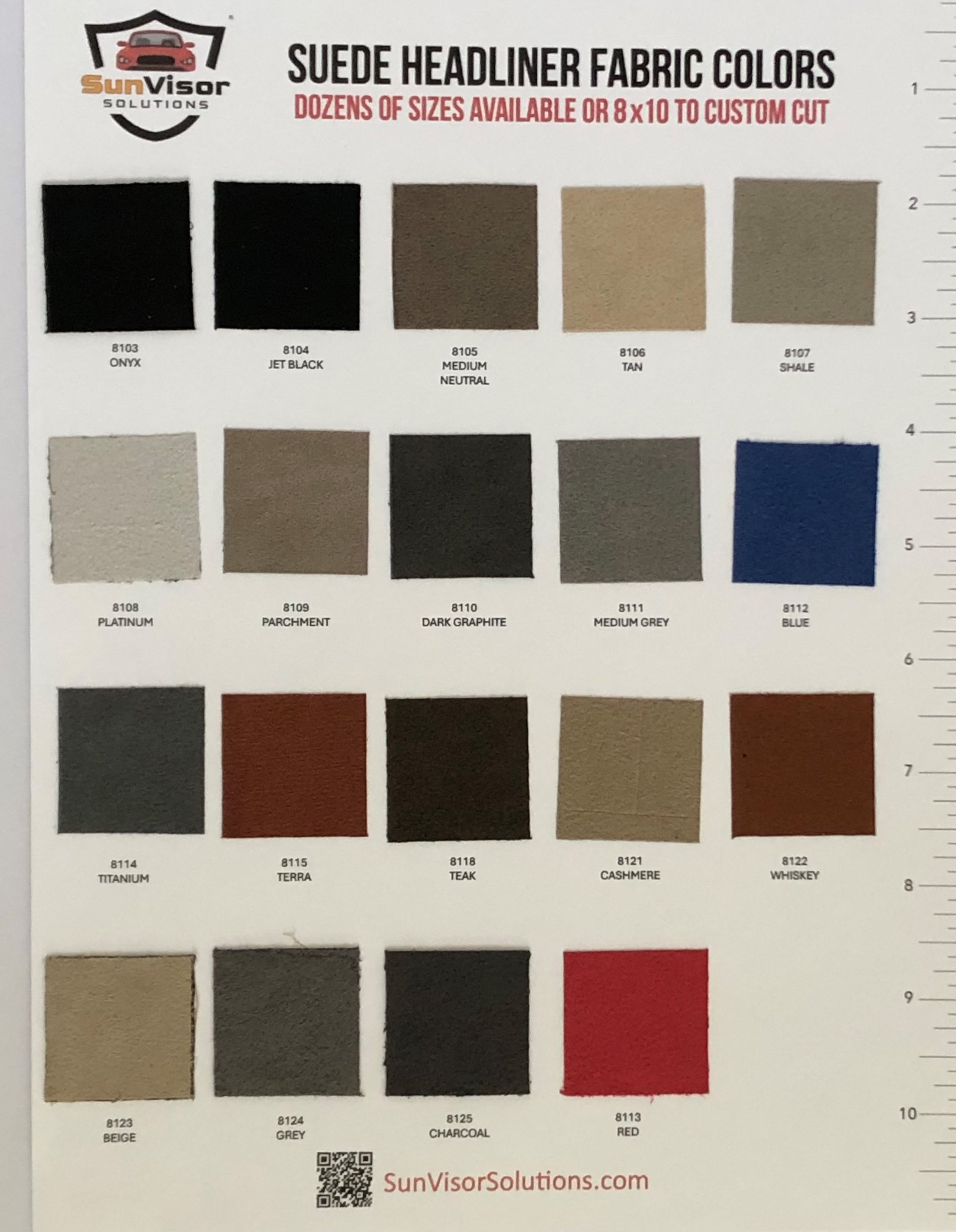 Color Chart -- Suede