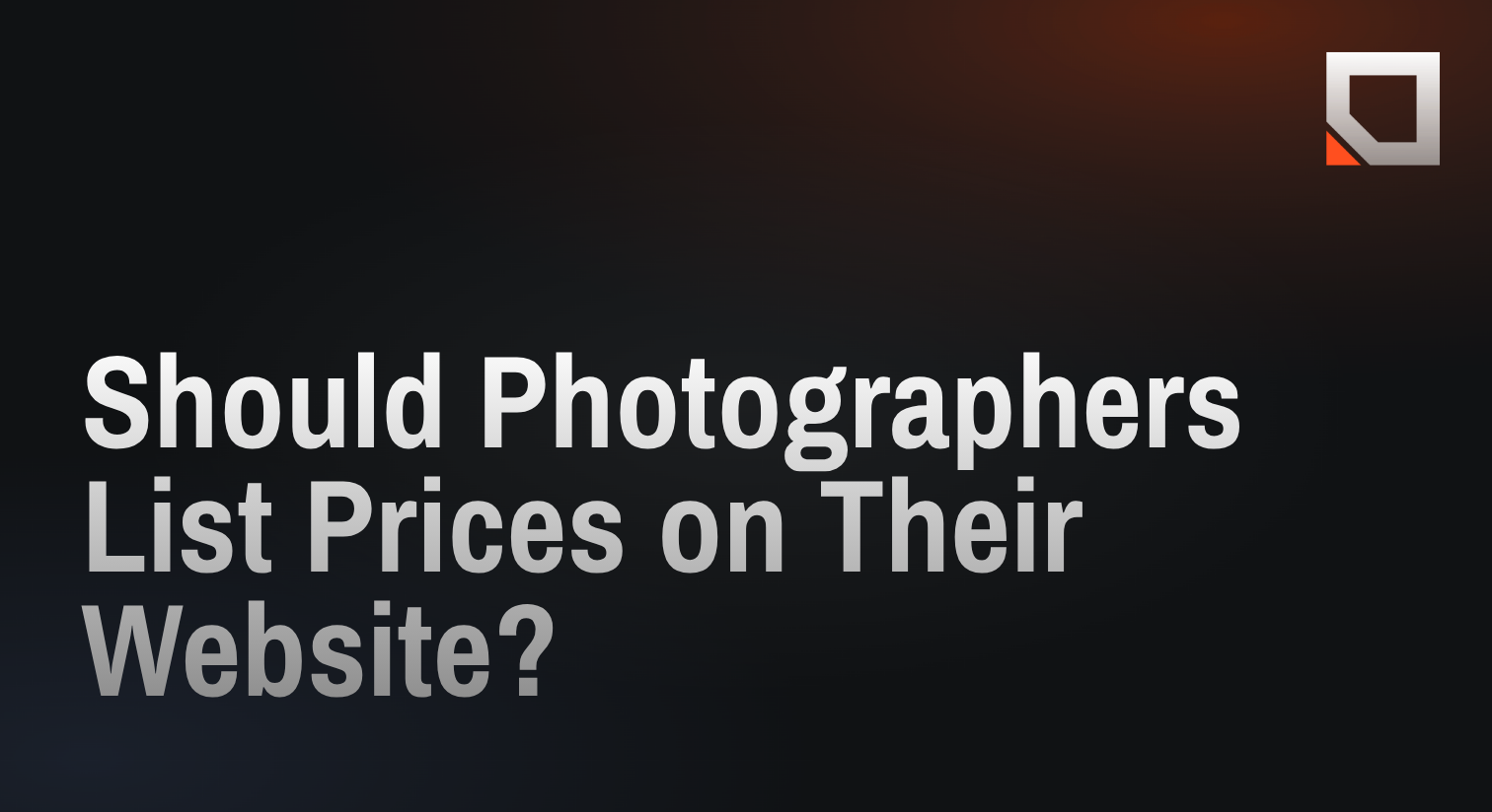 Should Photographers List Prices on Their Website?
