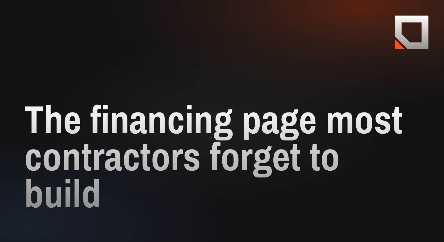 The financing page most contractors forget to build