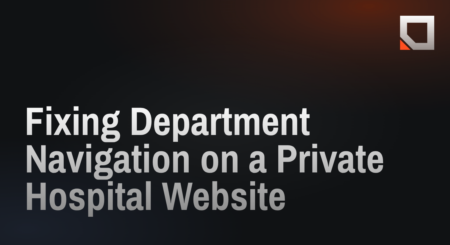 Fixing Department Navigation on a Private Hospital Website