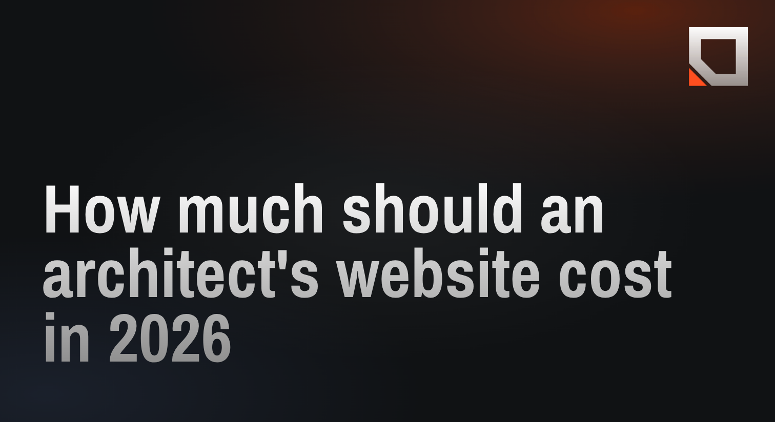 How much should an architect's website cost in 2026