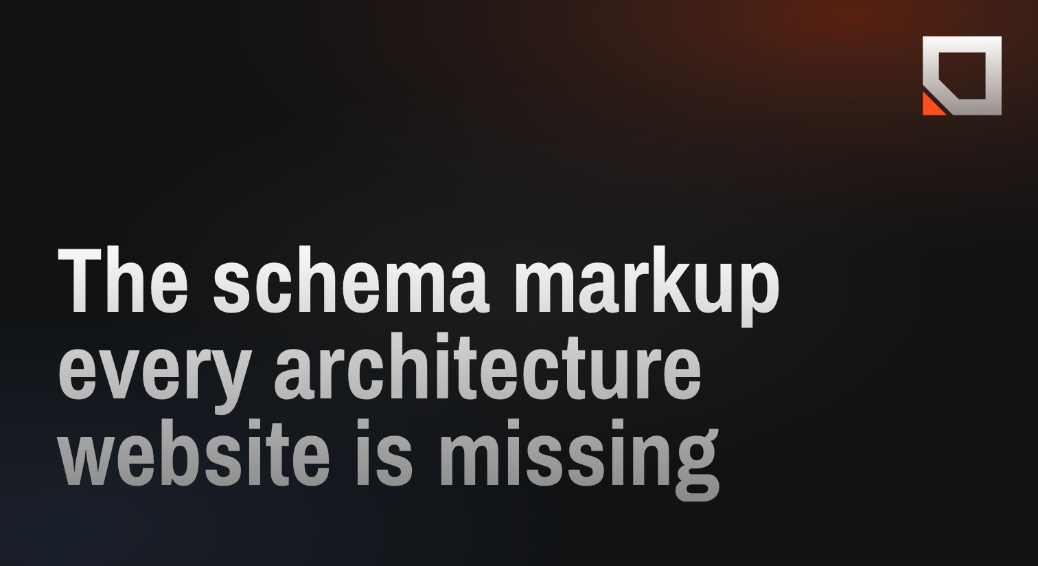 The schema markup every architecture website is missing