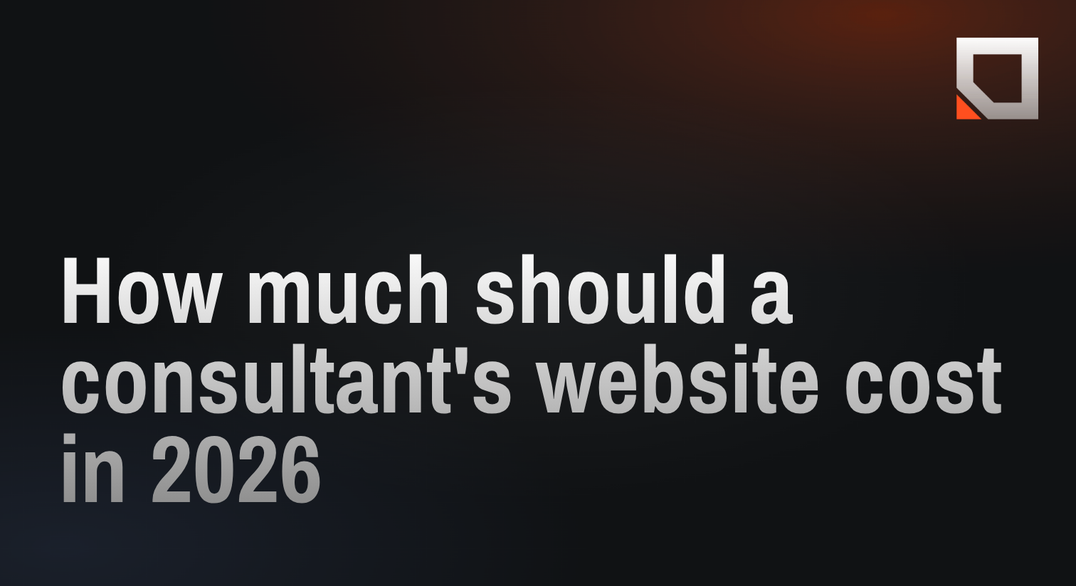 How much should a consultant's website cost in 2026