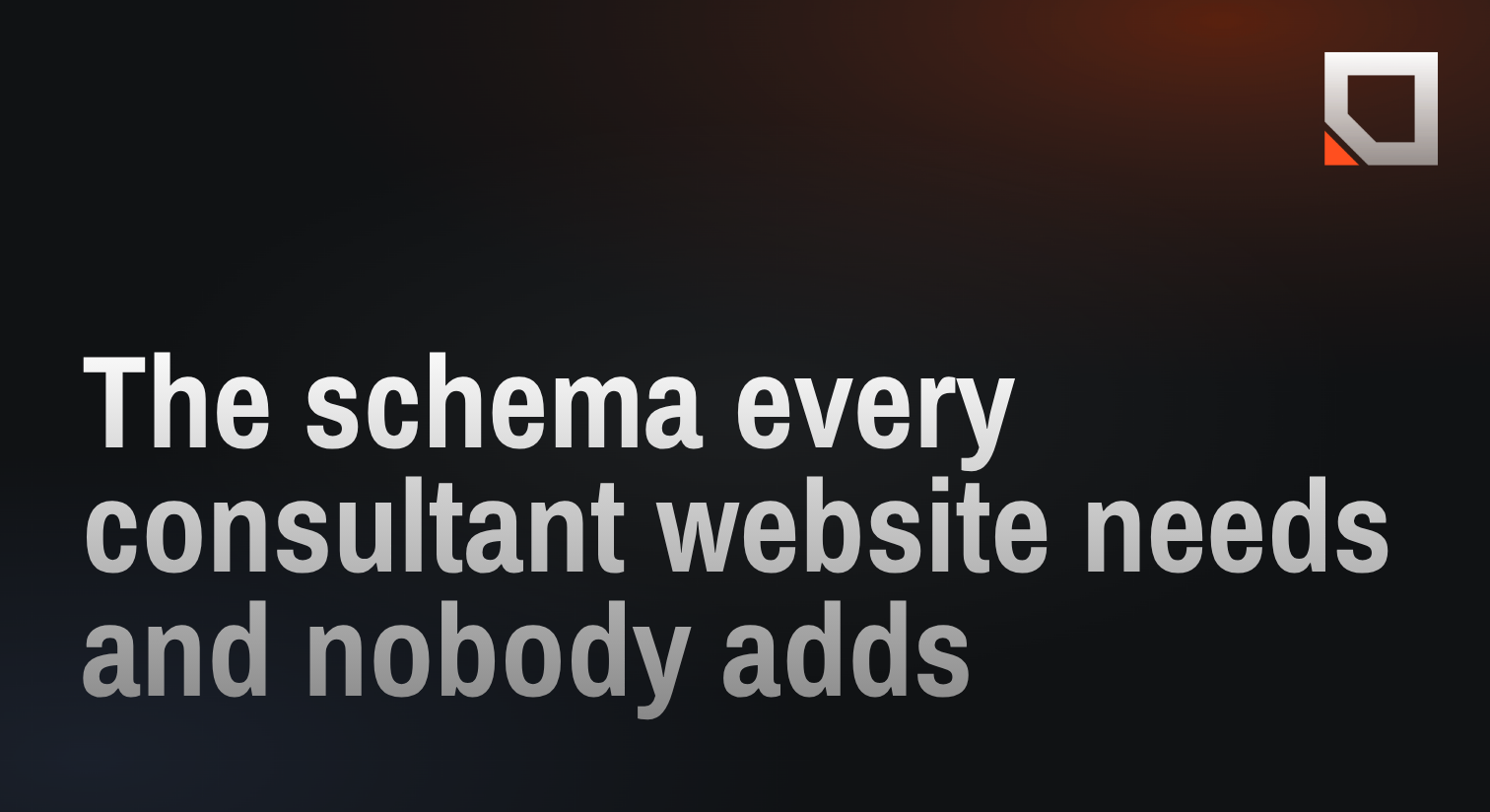 The schema every consultant website needs and nobody adds