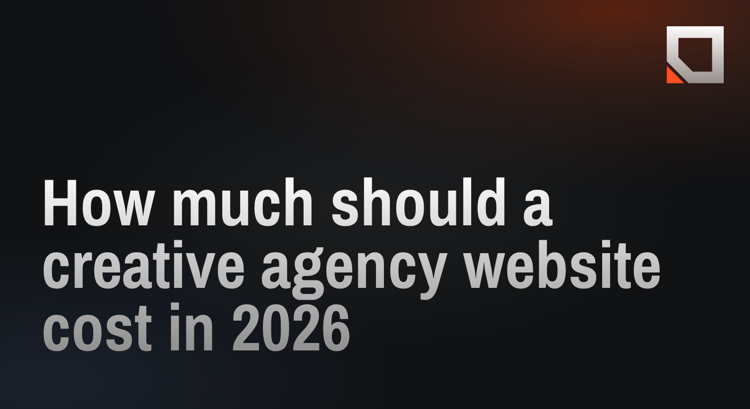 How much should a creative agency website cost in 2026