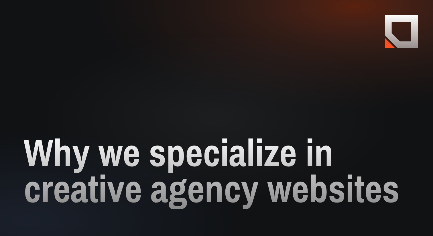 Why we specialize in creative agency websites