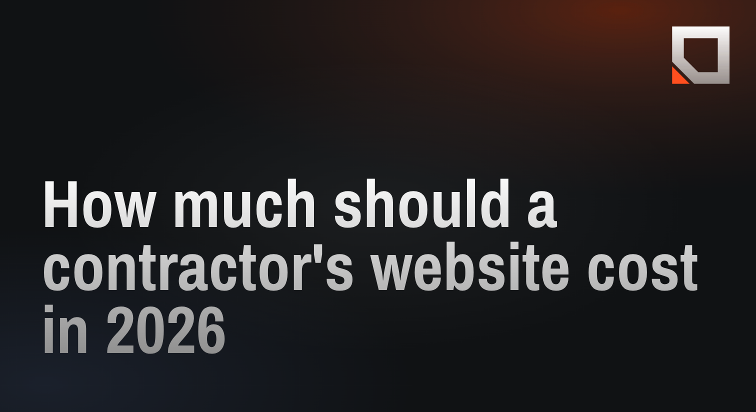 How much should a contractor's website cost in 2026