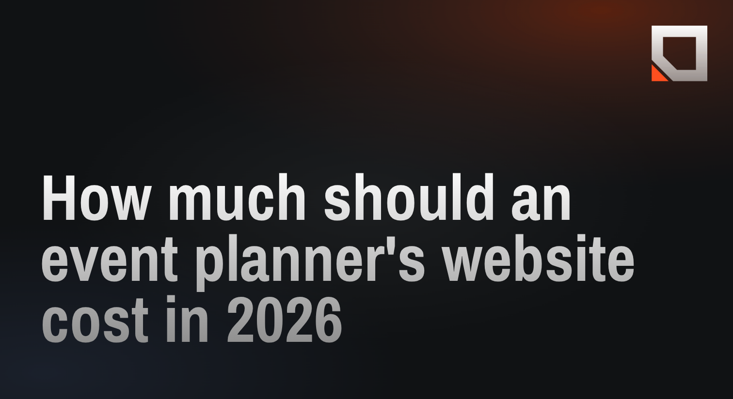 How much should an event planner's website cost in 2026