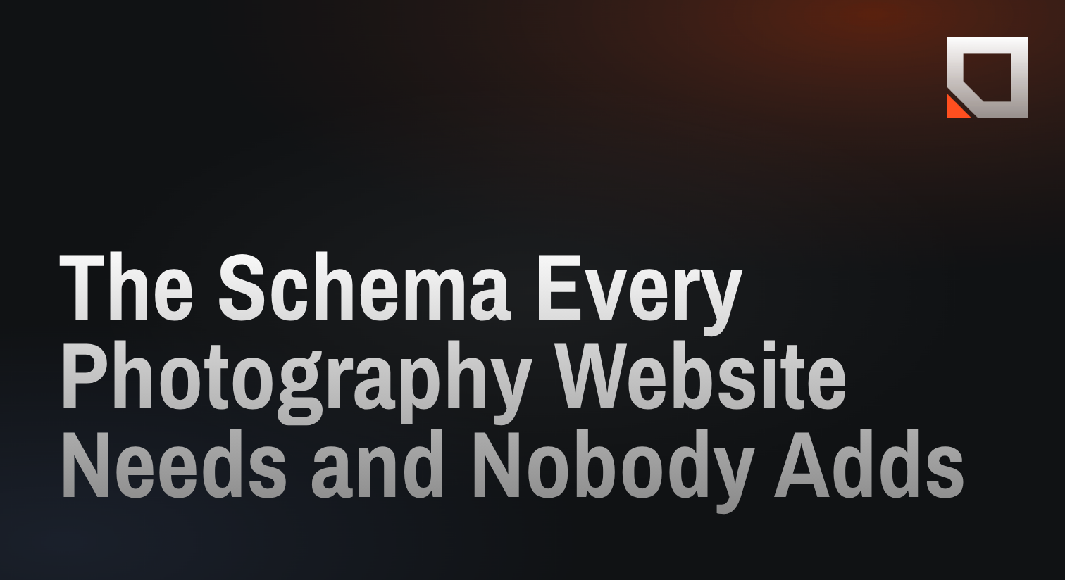 The Schema Every Photography Website Needs and Nobody Adds