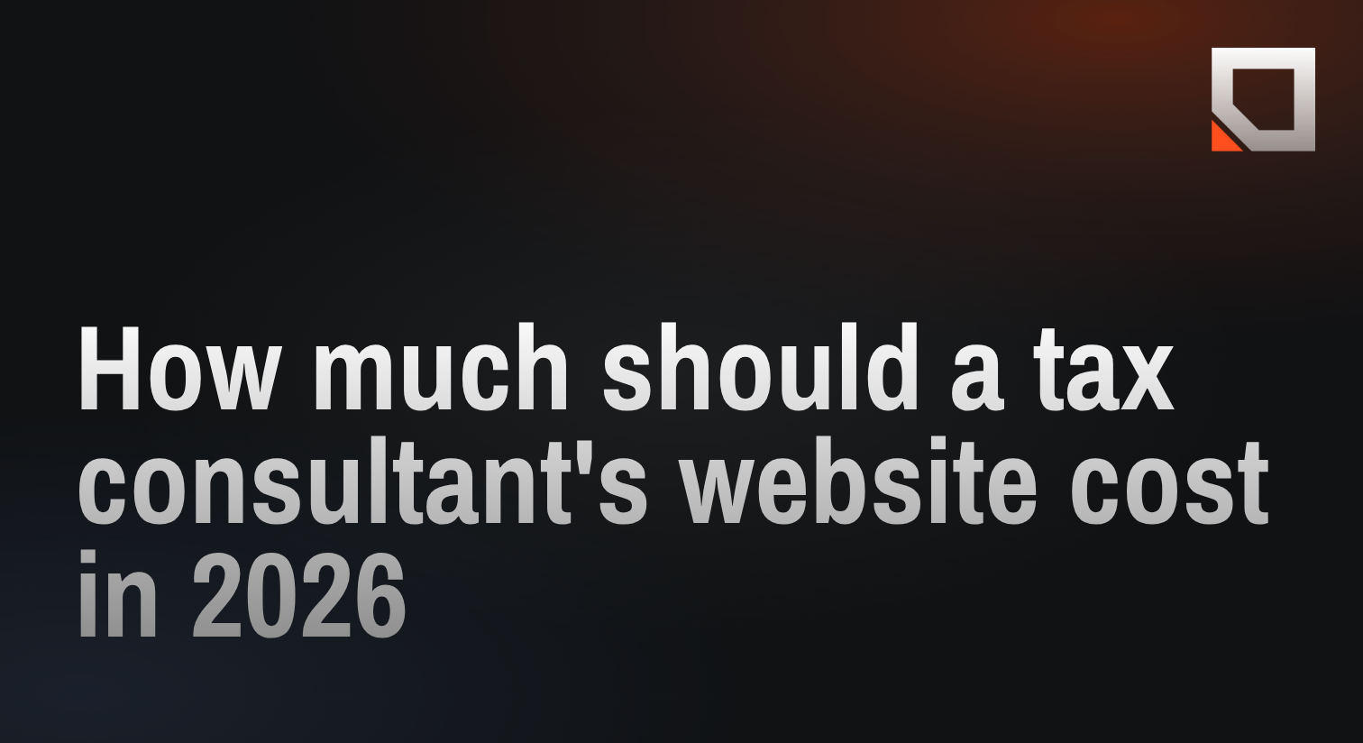 How much should a tax consultant's website cost in 2026