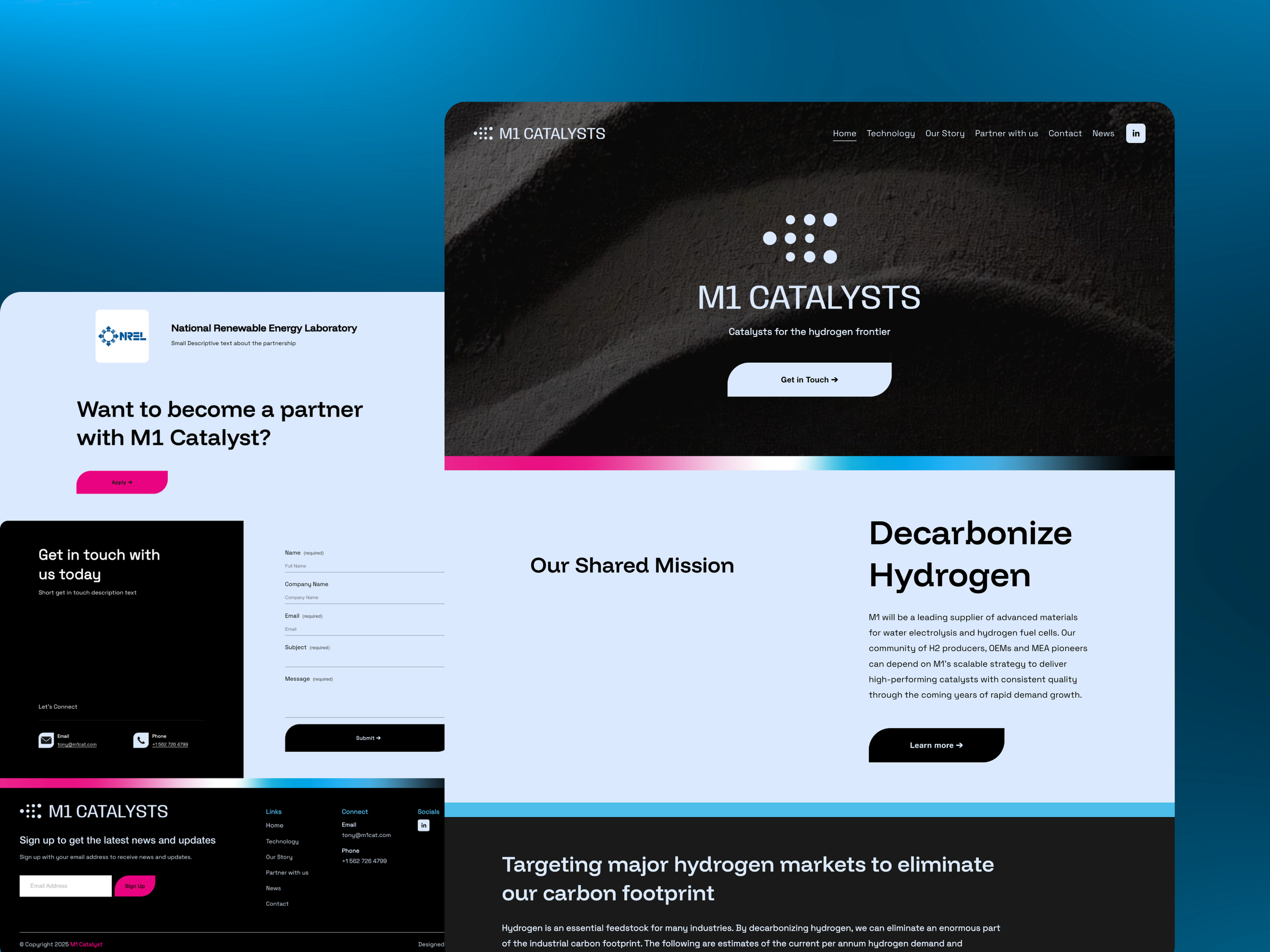 M1 Catalysts website built in Squarespace
