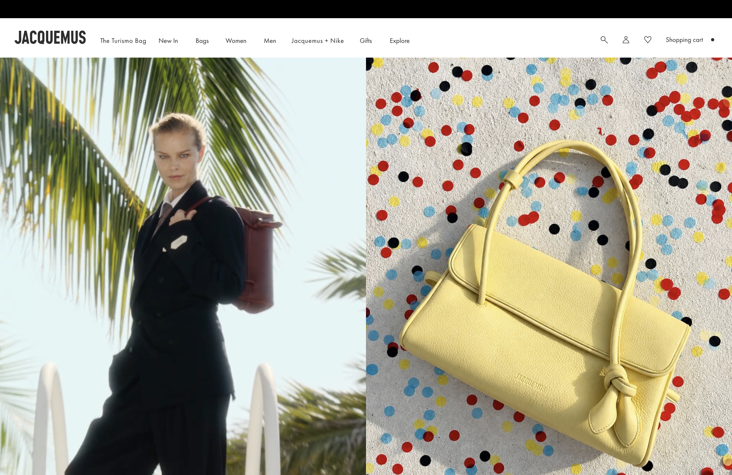 Jacquemus website hero section image from top 10 minimalist luxury websites