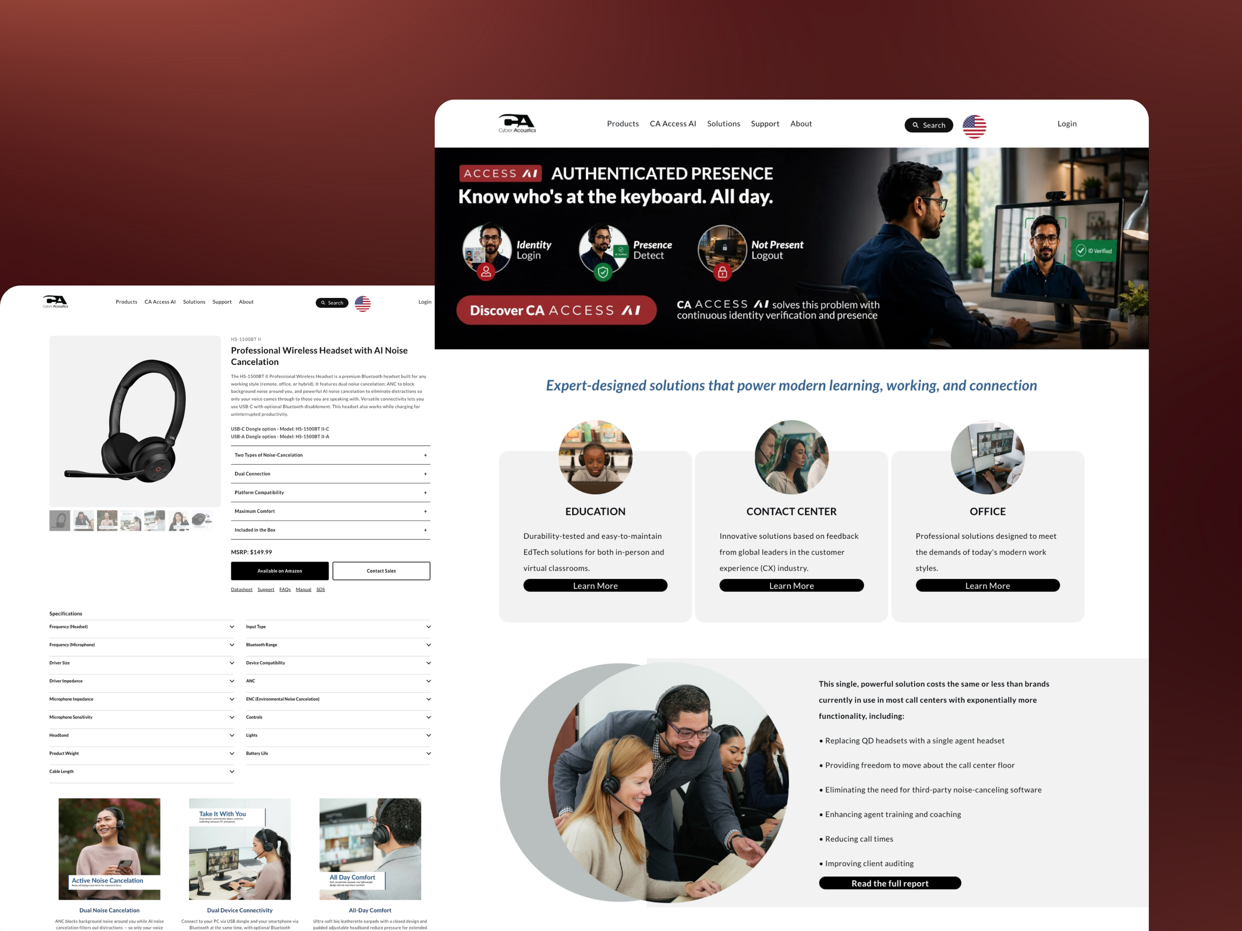 Cyber Acoustics website built in Squarespace