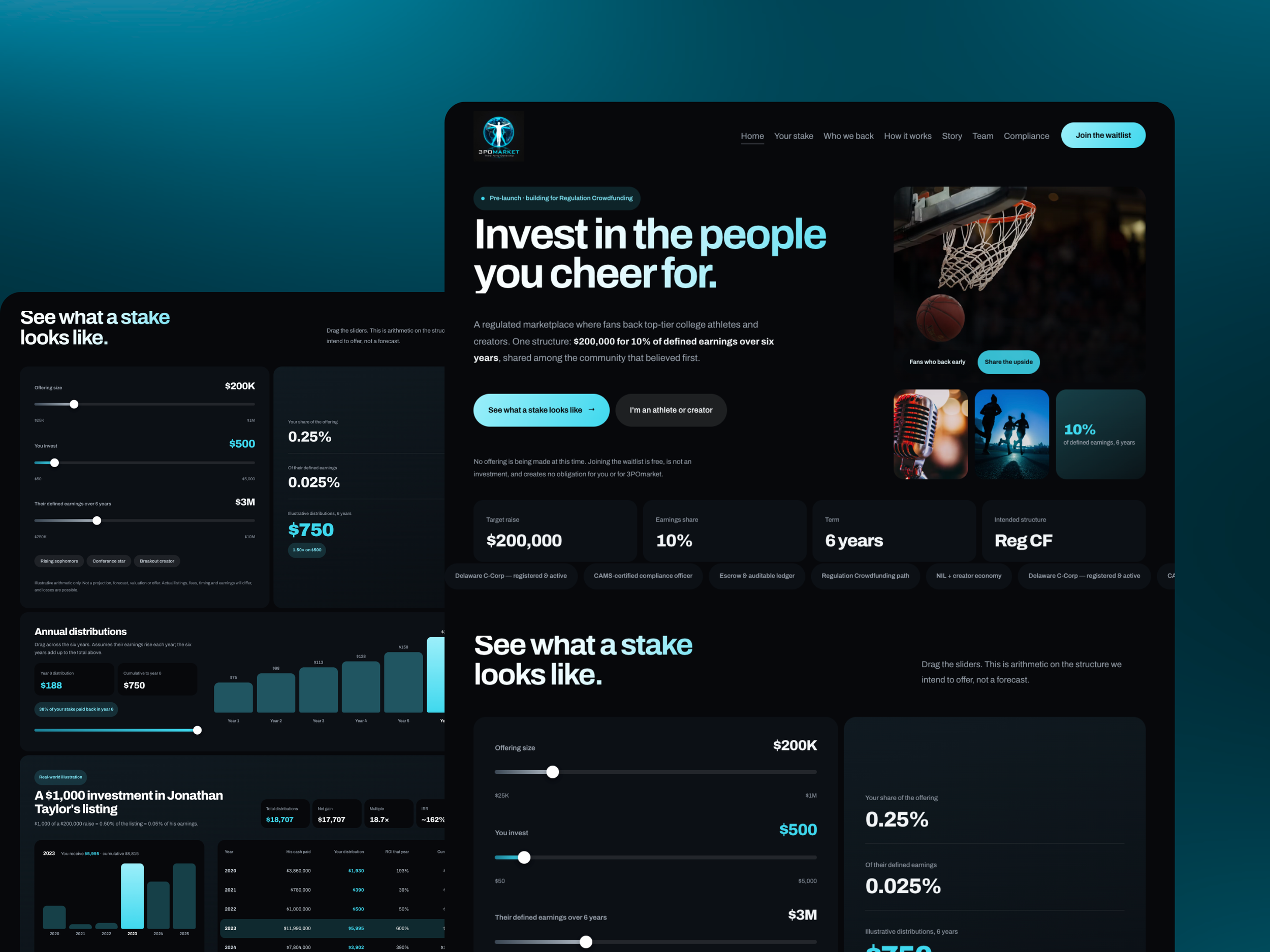 3POMarket website built in Squarespace
