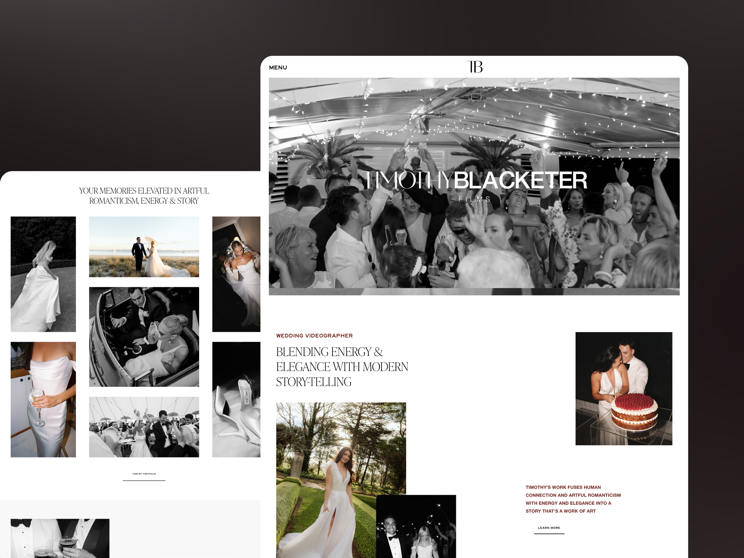 Timothy Blacketer Films website built in Squarespace