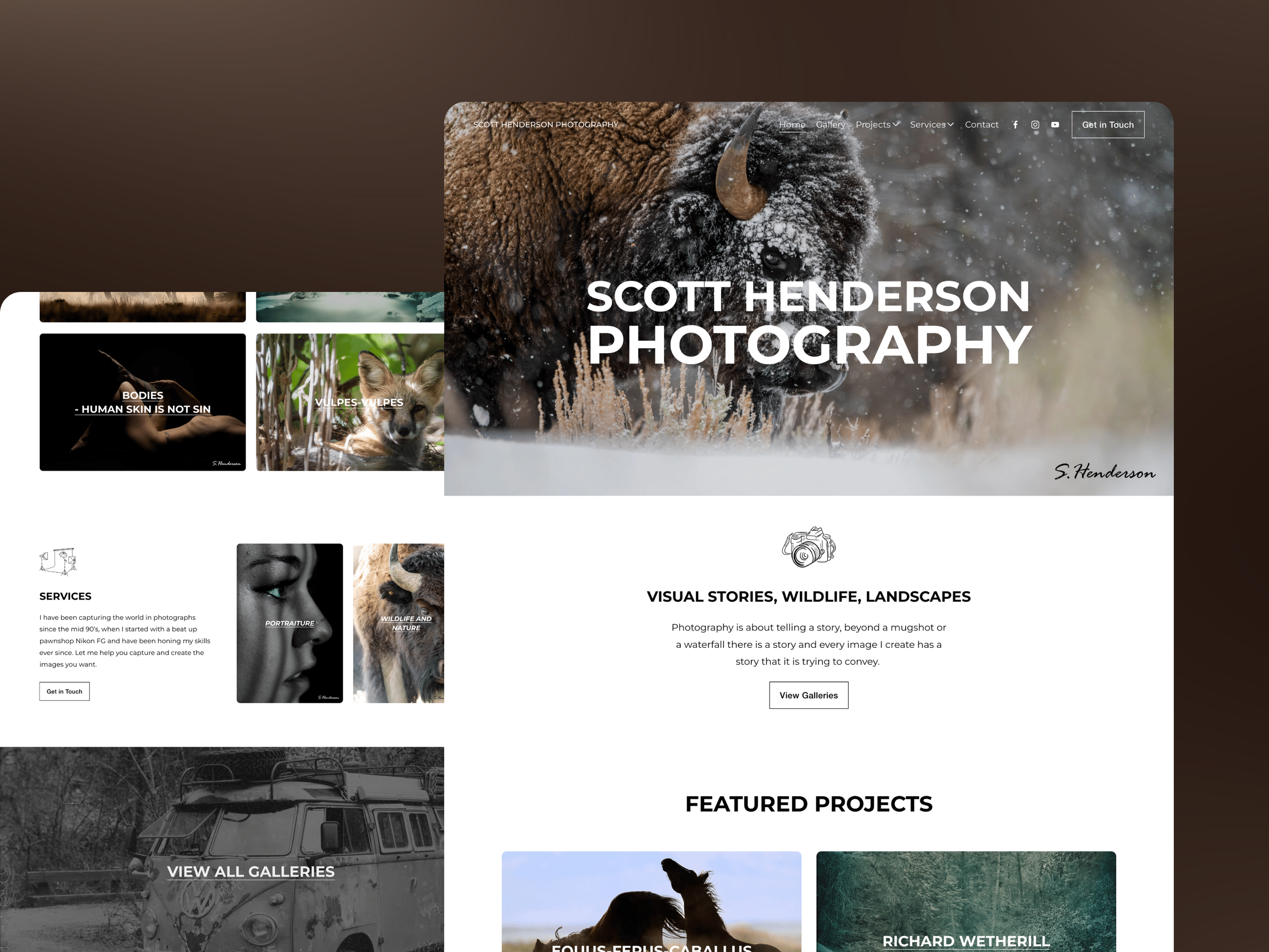 Scott Henderson Photography website built in Squarespace