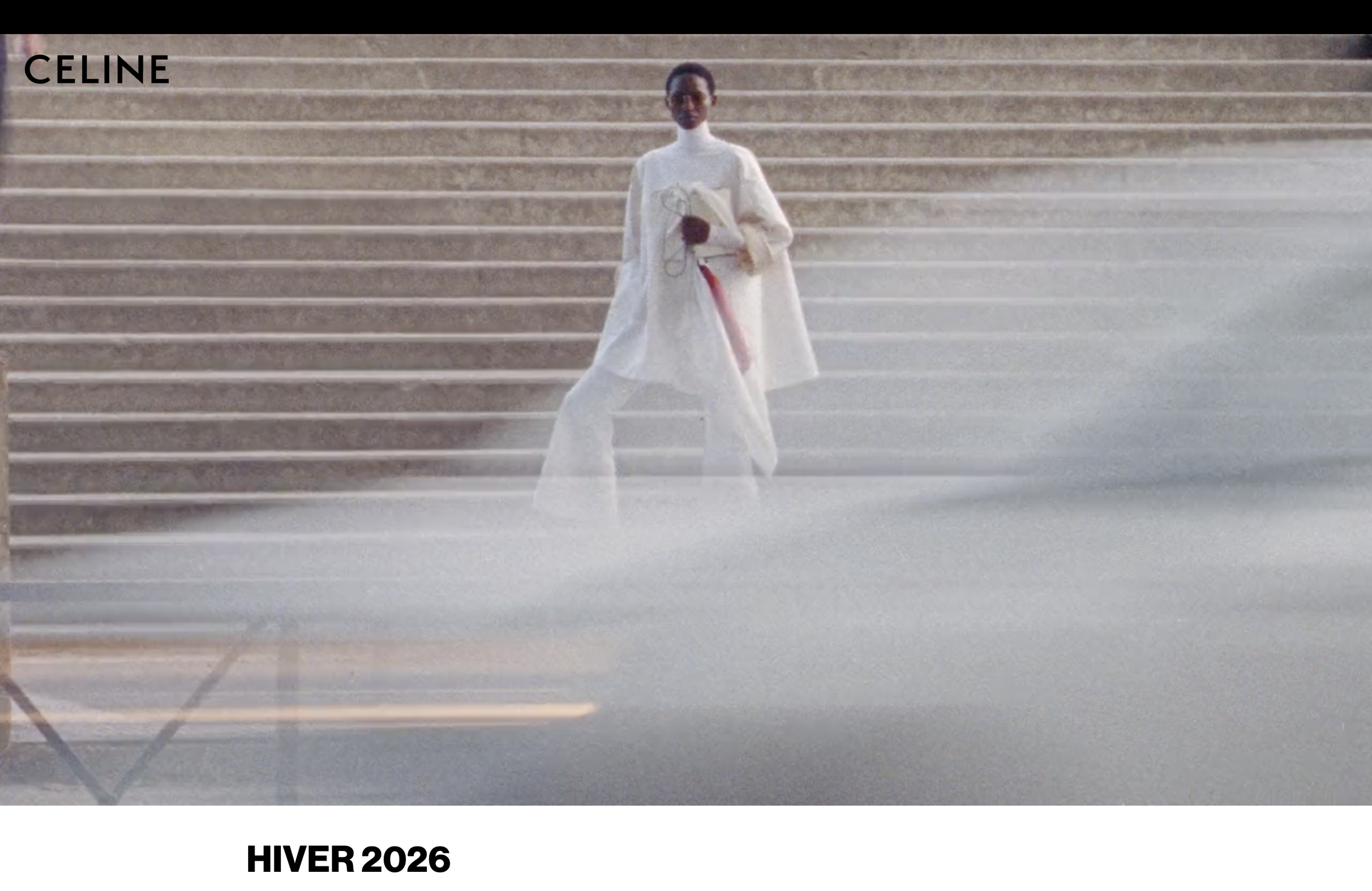 Celine website hero section image from top 10 minimalist luxury websites