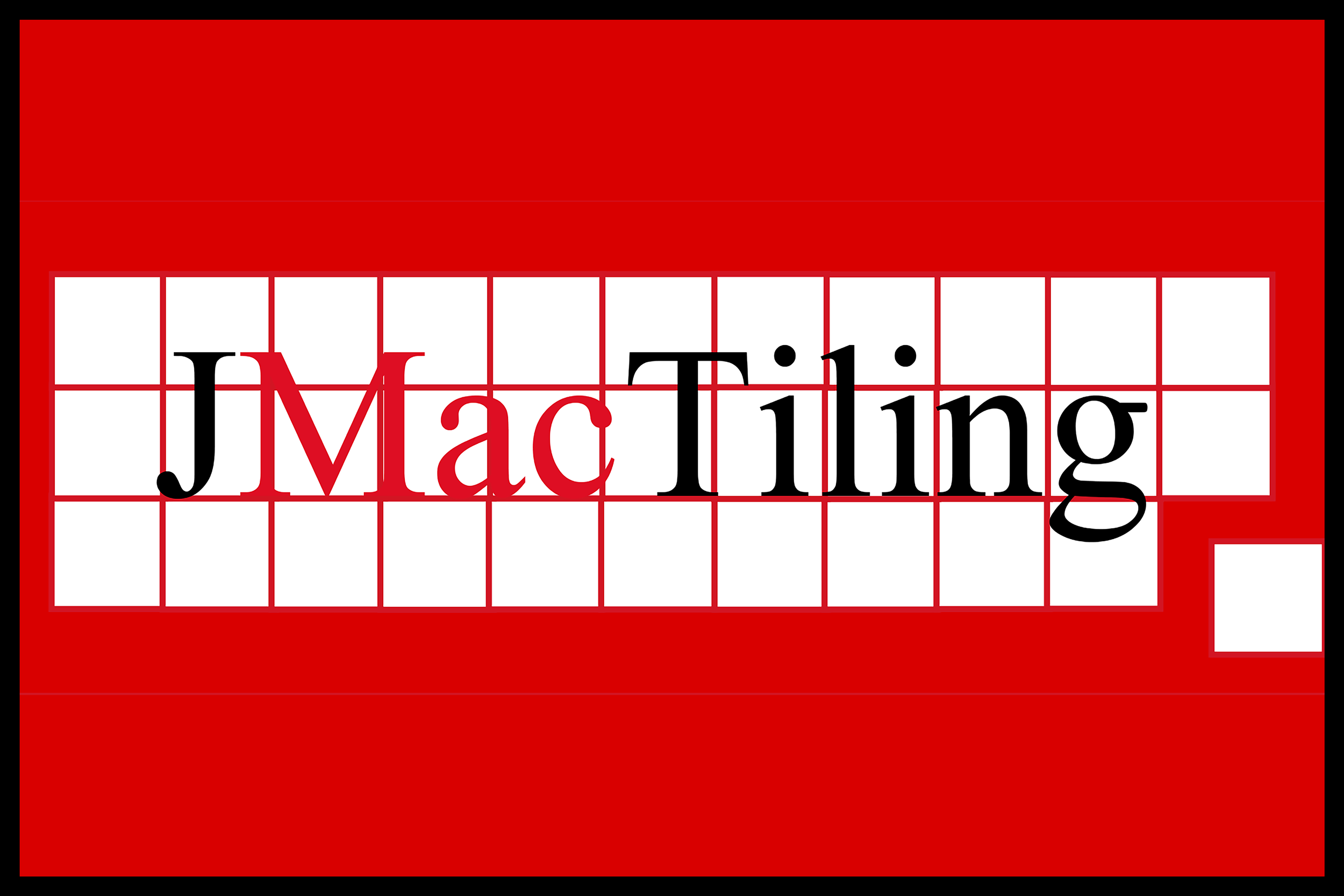 Red background with a grid containing the words '!MakeTing' in large black and red letters.