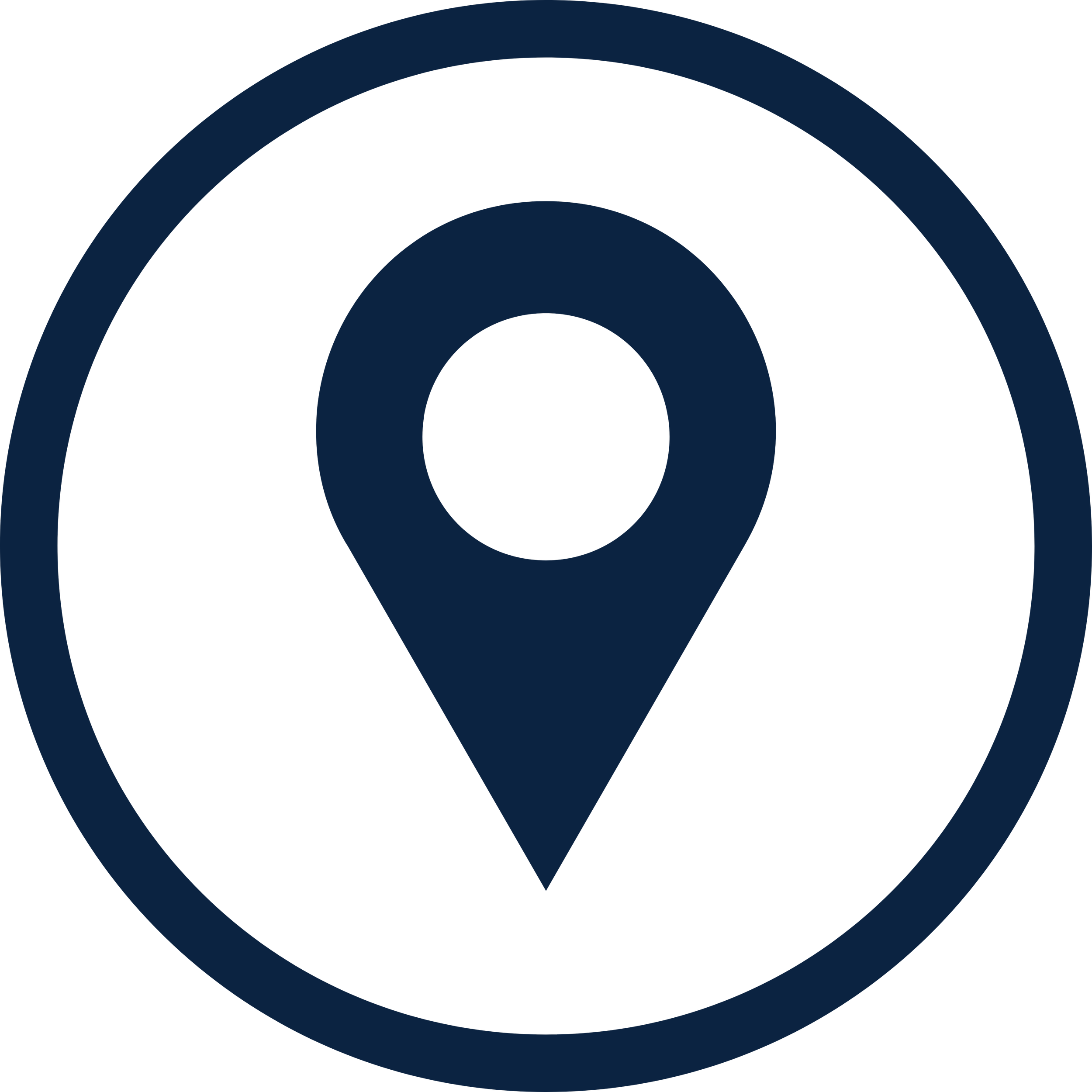 Stylized, dark blue concentric circles forming a target pattern on a black background.