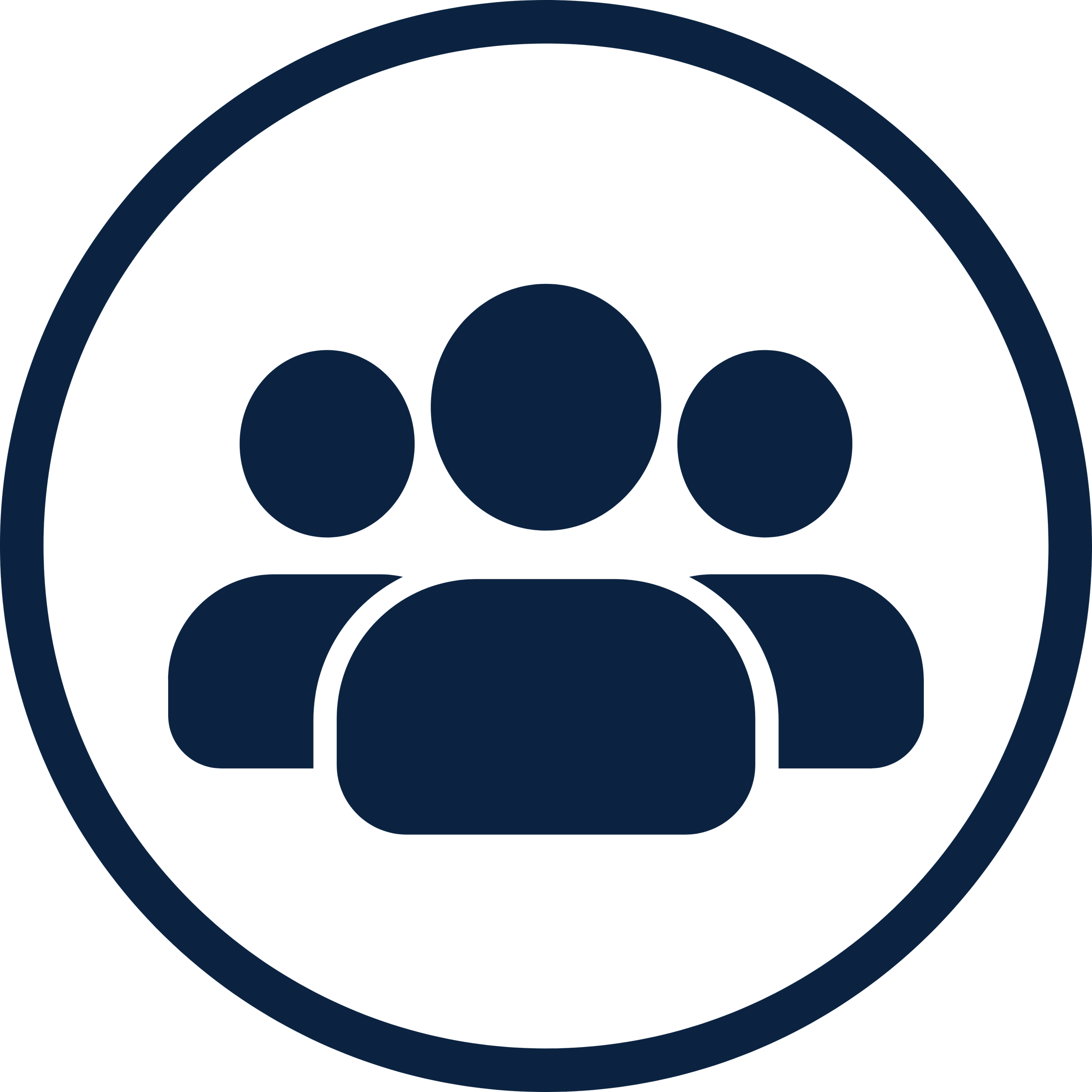 A stylized, black and navy blue logo featuring a round design with a smiley face and small circles representing eyes and nose.