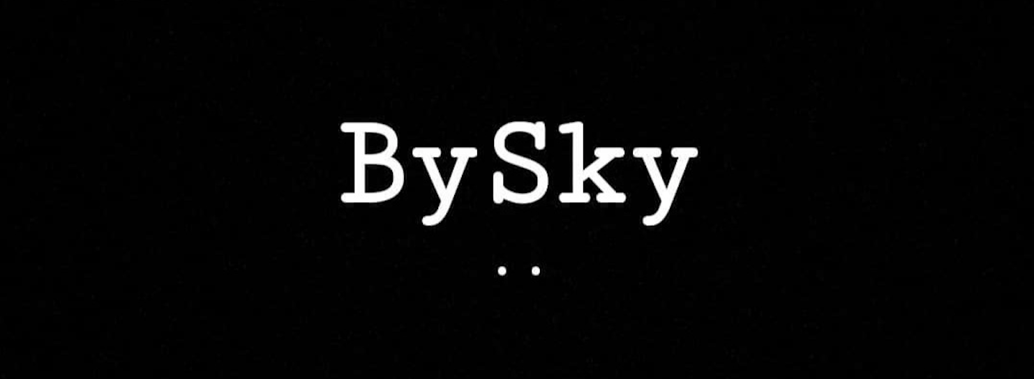 The image has a black background with white text that says "By Sky .."
