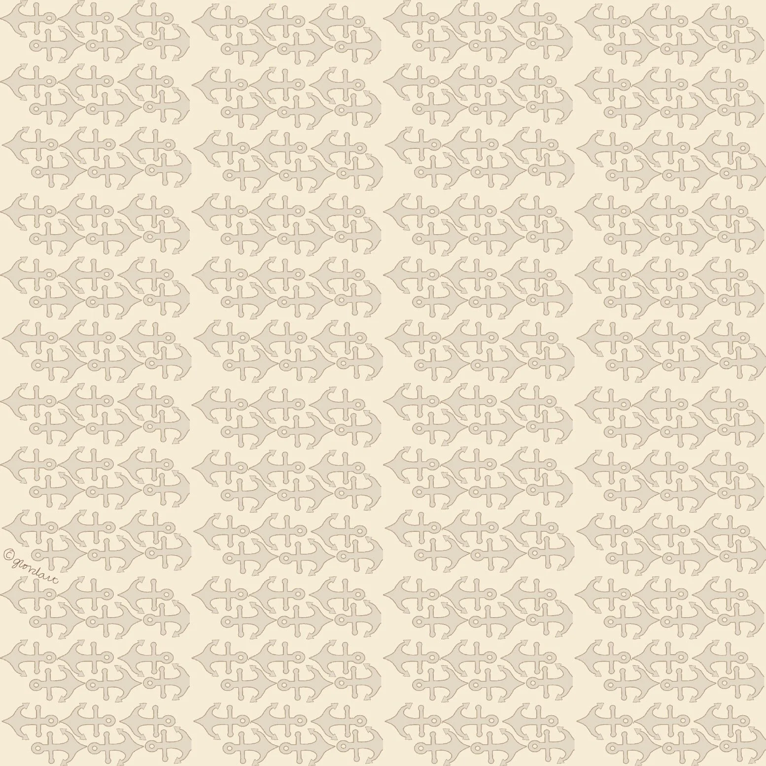 Anchor Pattern in Cream