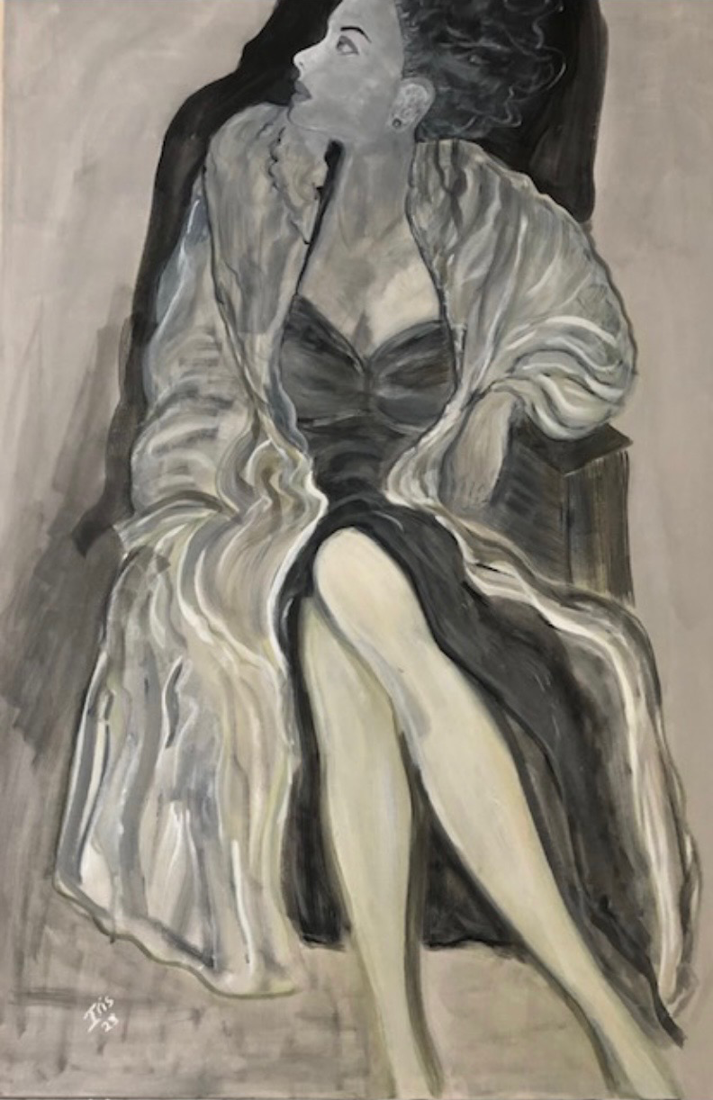 figure art, painting, acrylic, canvas, woman, custom