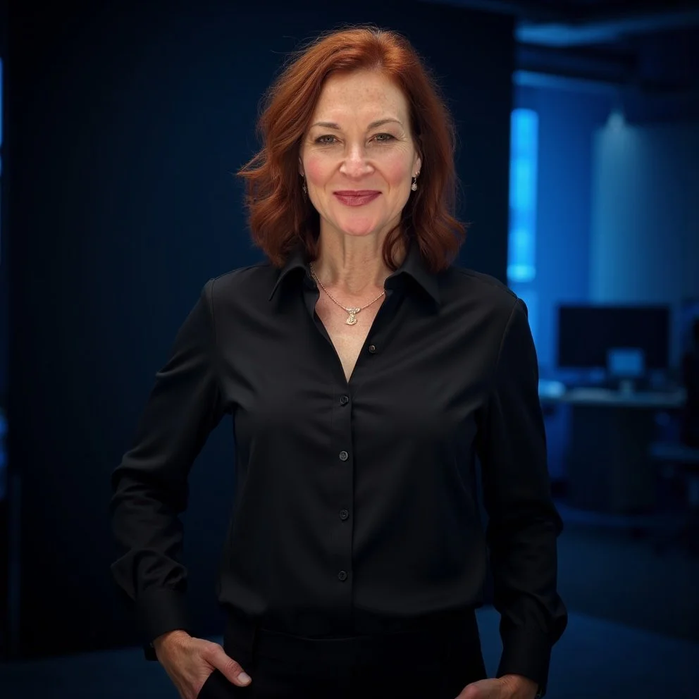 Dr. Mia Duncan, an expert urologist, utilizing modern health technology to analyze bladder biometrics and full-body health optimization.