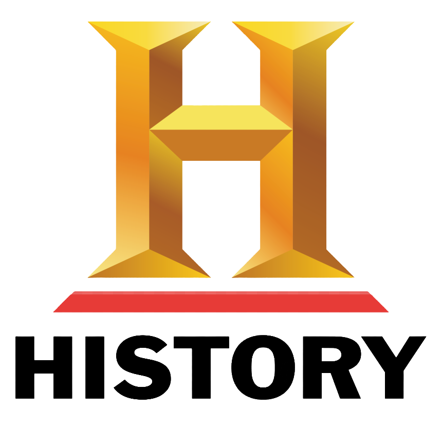 3D gold letter 'H' with red base and black 'HISTORY' text below.