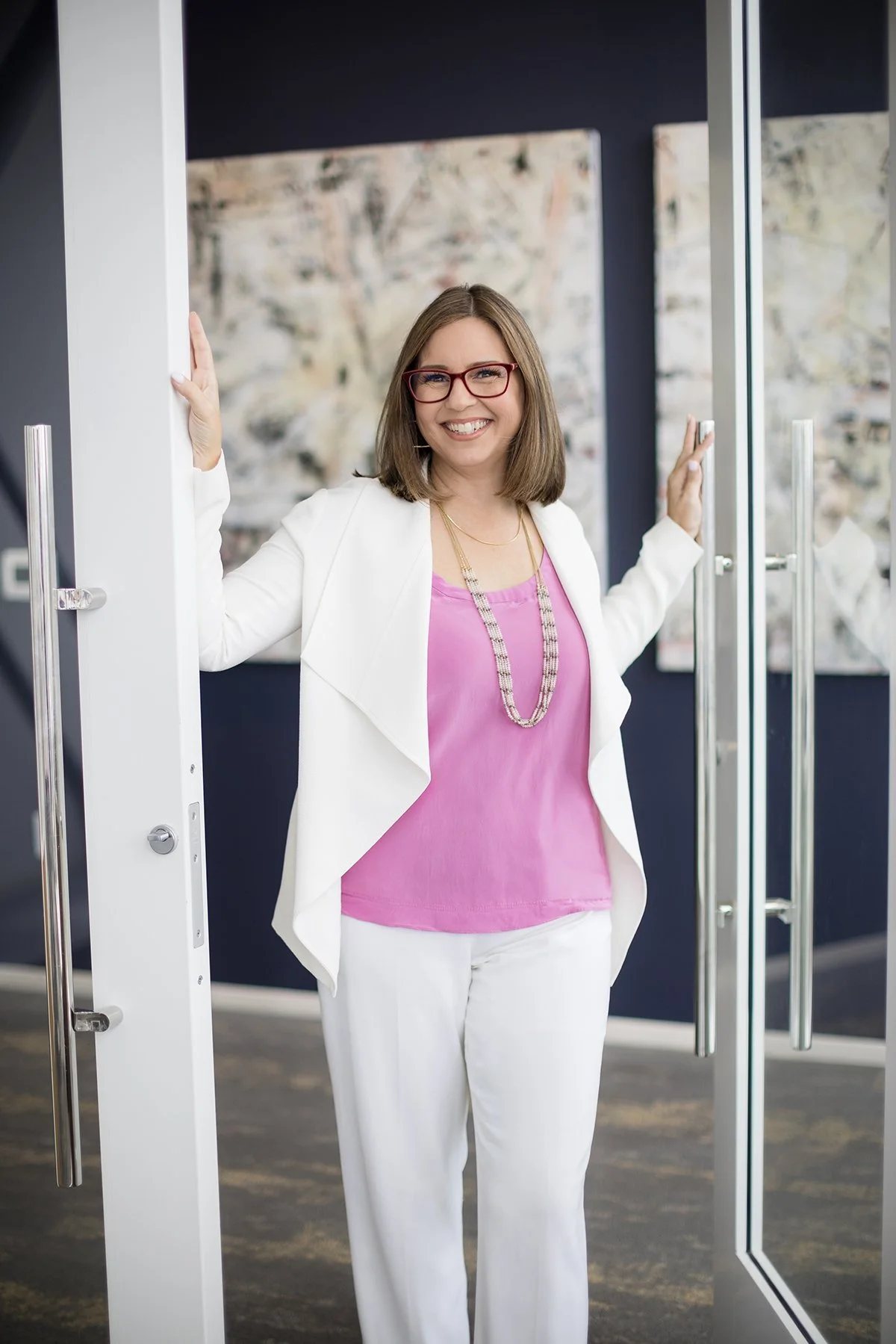 C-suite executive headshot photographed on location in Austin, Texas