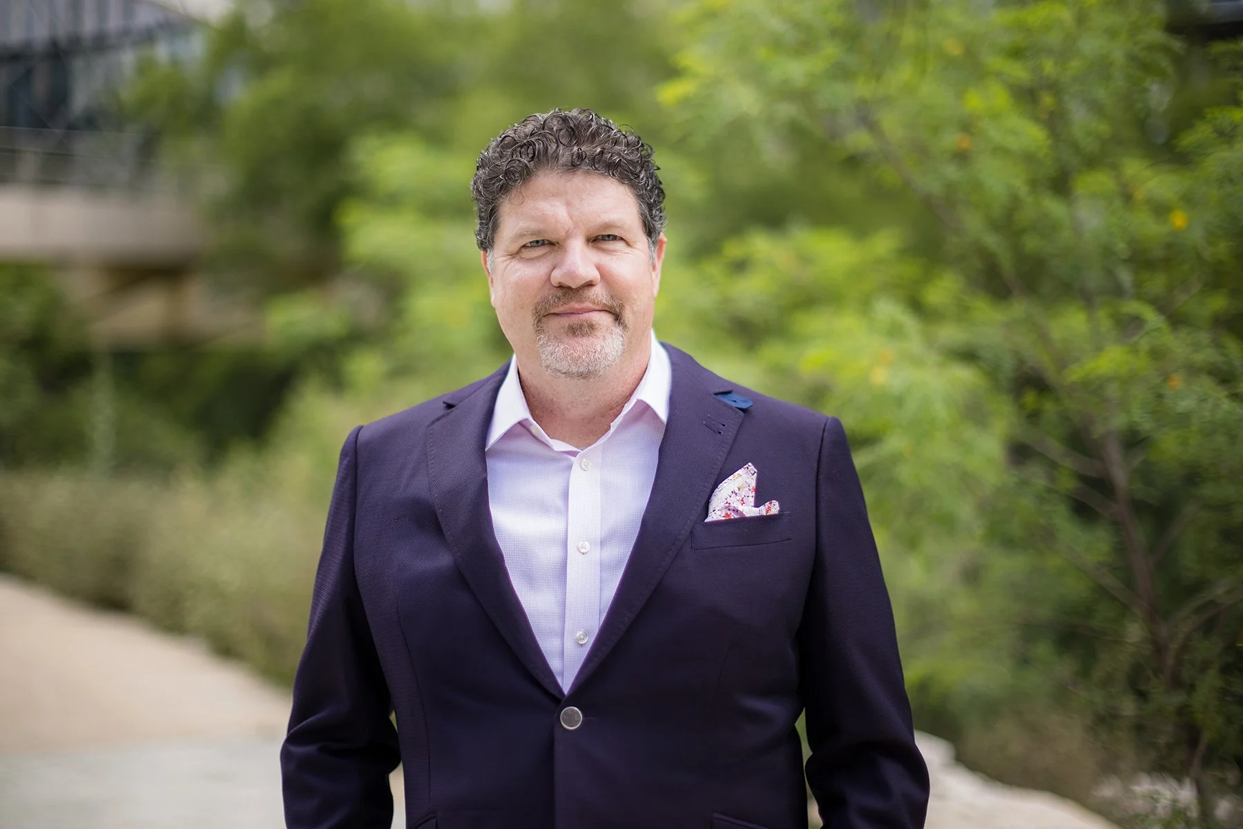 Executive headshot photographed on location at an Austin office