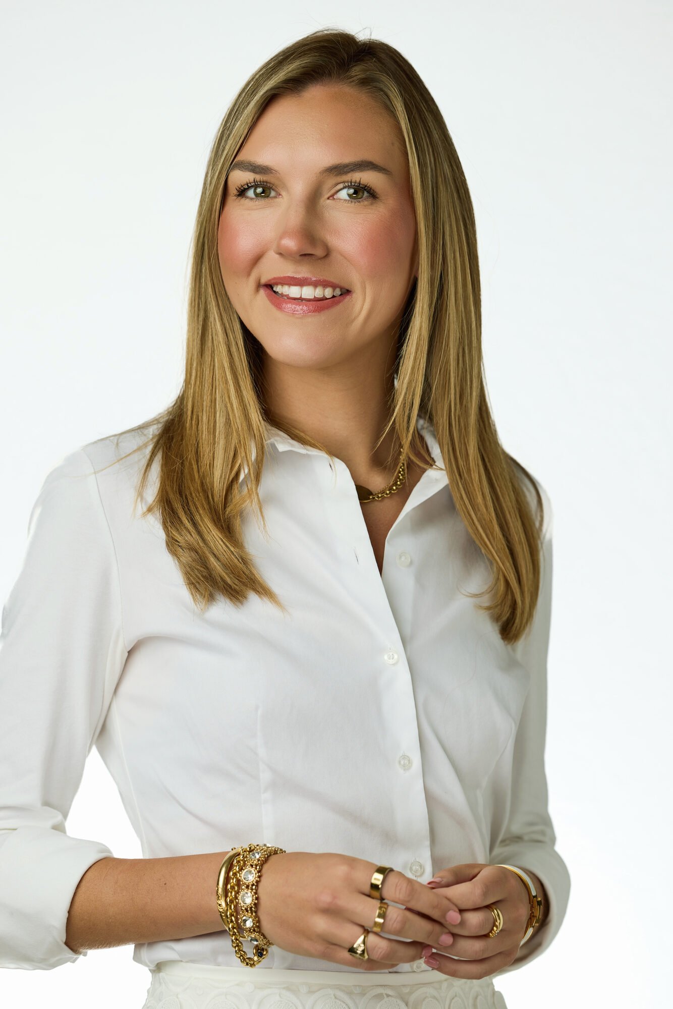 Business headshot of an executive in a white shirt, New York corporate headshot session
