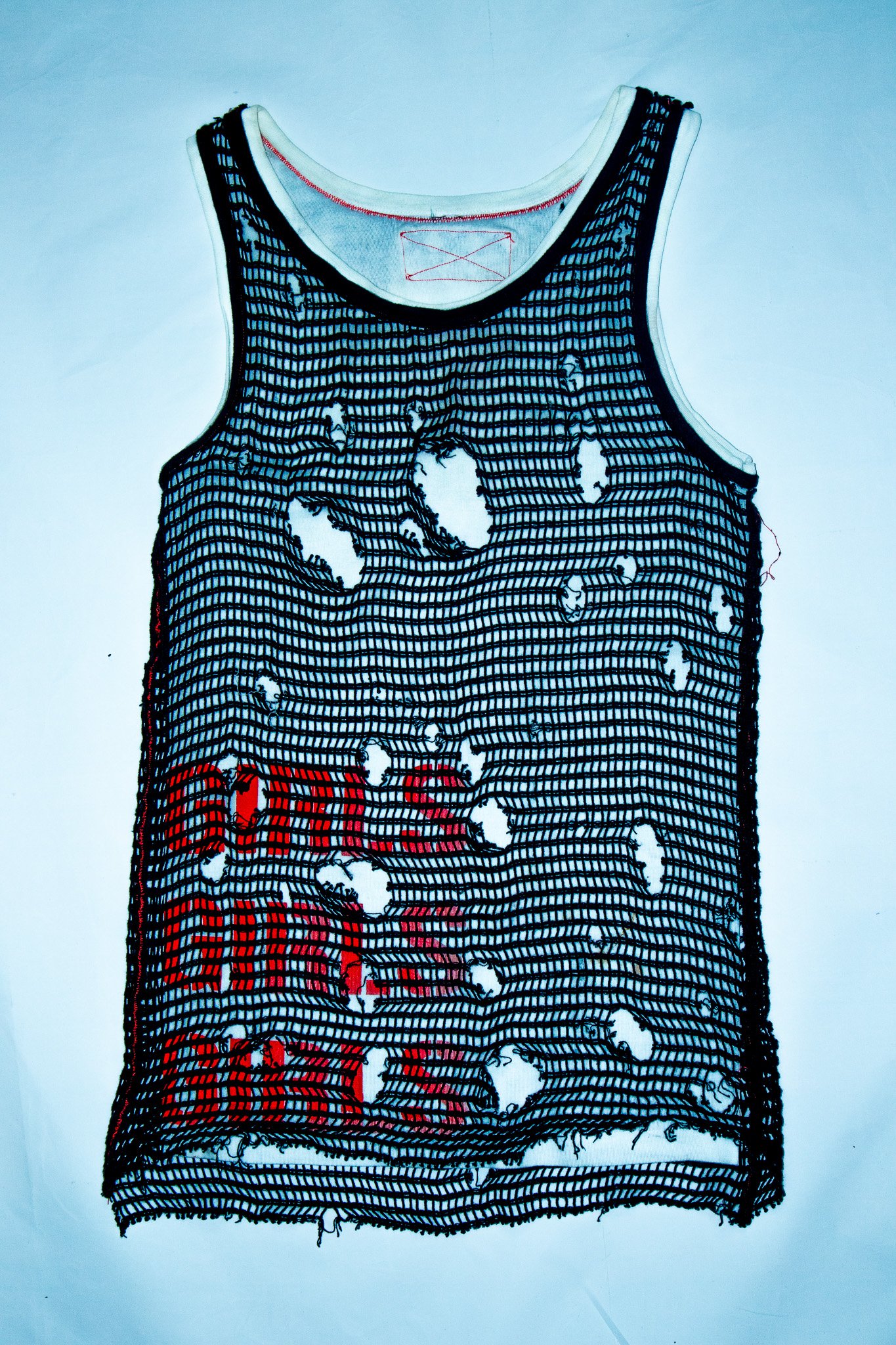 Mesh over-lay tank top for Flesh & Spirit.