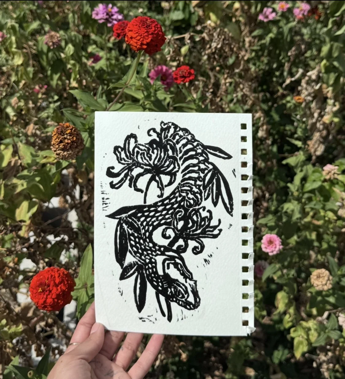 Snake Block Print
