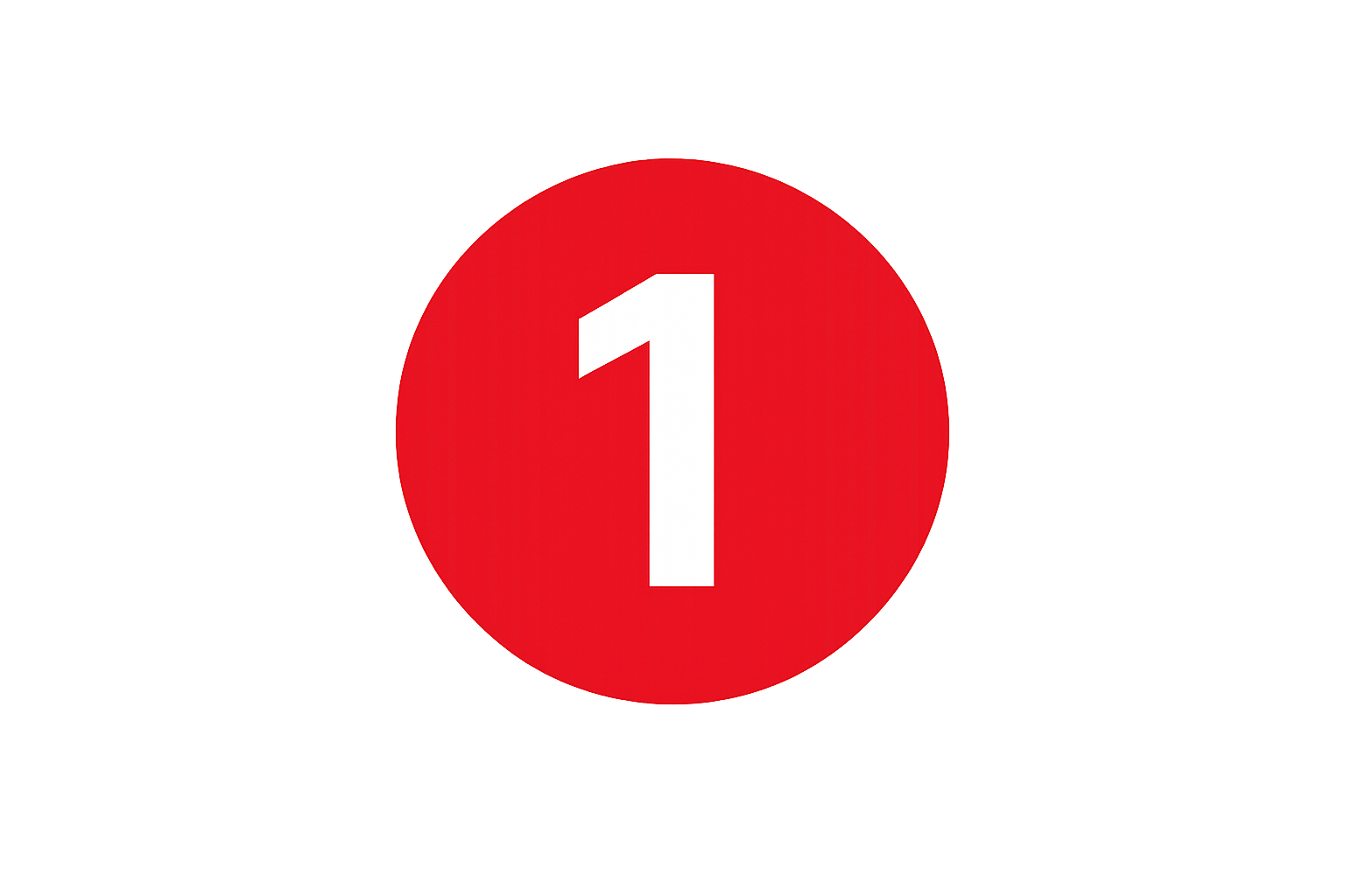 Red circle with the number 1 in white inside.