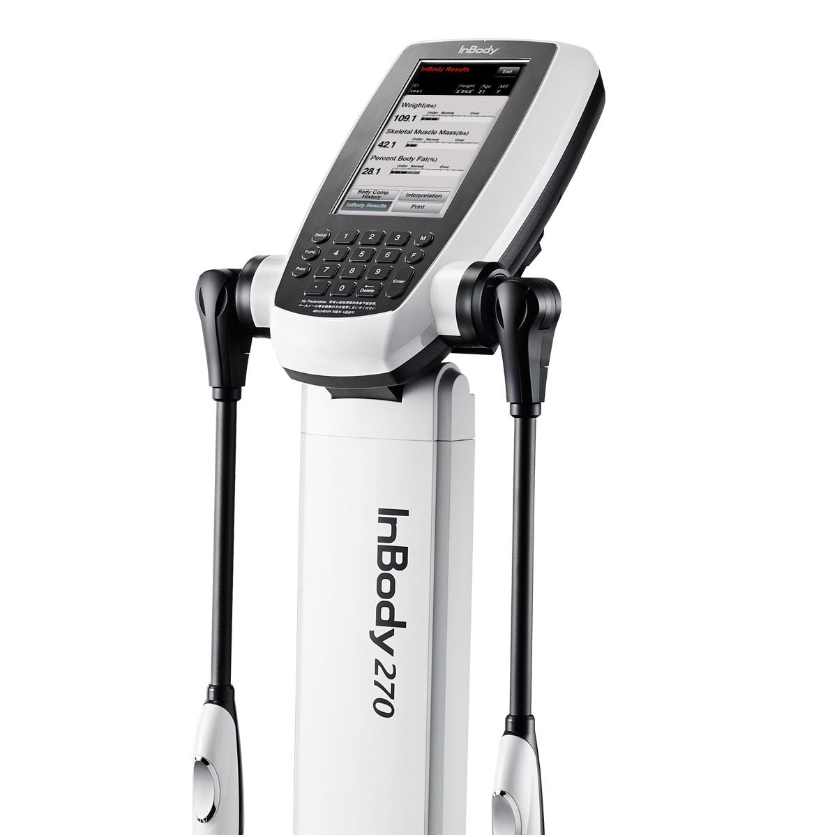 InBody body composition analyzer with display and handheld electrodes