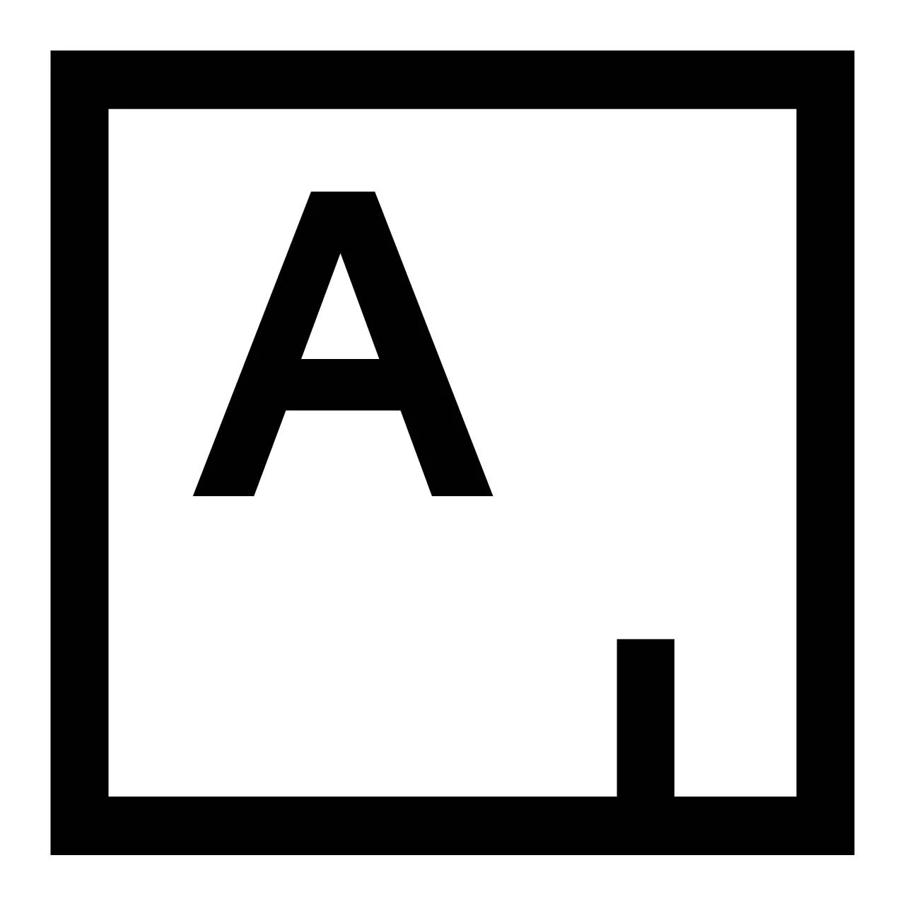 A black-and-white icon of a currency ballot box with a large letter 'A' and a small check mark symbol.
